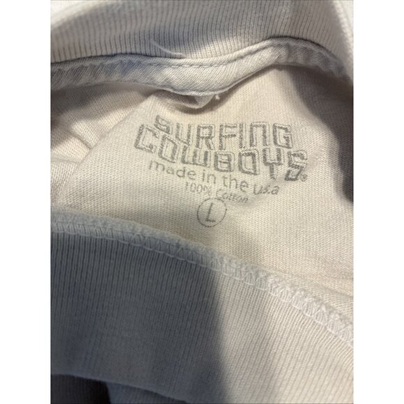 surfing cowboys Men’s Donkey t shirt Beige Ivory Kick Ass Short Sleeve Large - Picture 2 of 2